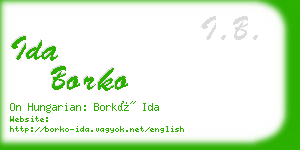 ida borko business card